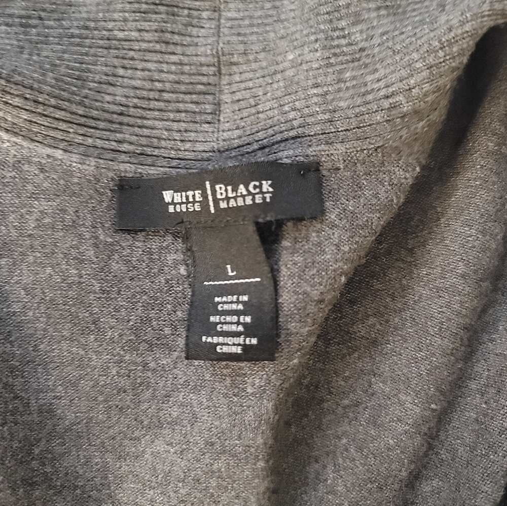 WHBM Ladies Gray Cardigan Sweater SZ L - Picture 7 of 9